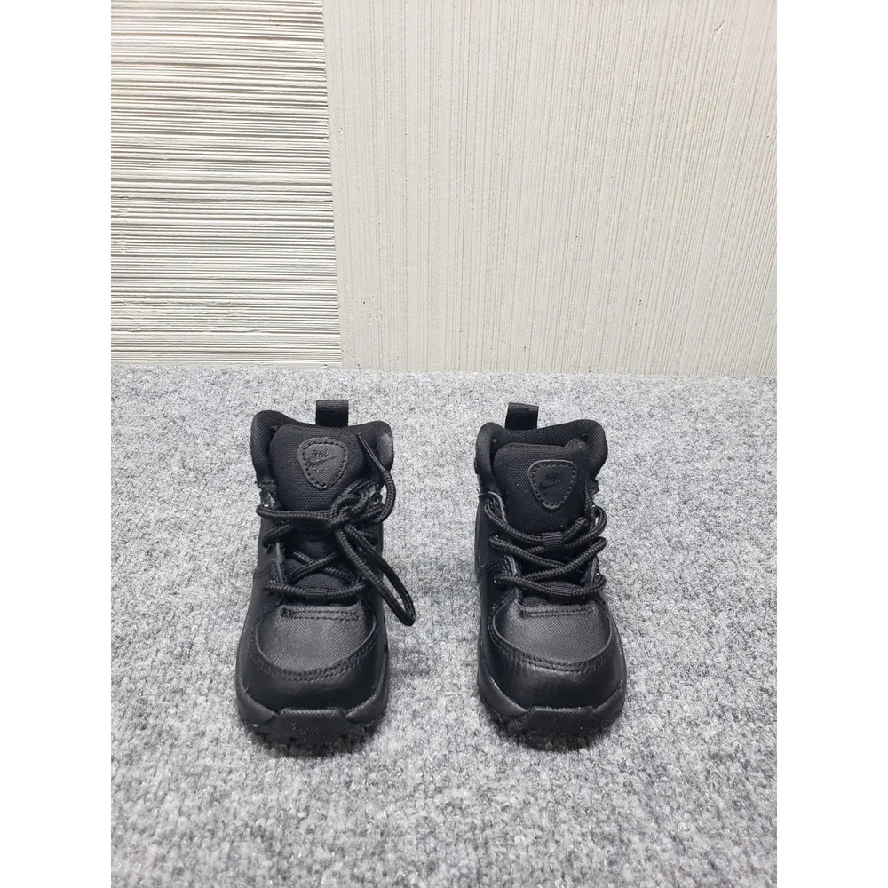 Nike Manoa LTR Toddler Sneaker Shoe 4C Black Leather Boots High Top Lace Up Wear